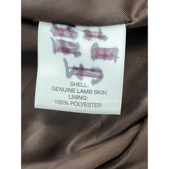 Cremieux Lambskin Jacket Mens XL Brown Bomber Flight Zip Bib Double… - Picture 12 of 16